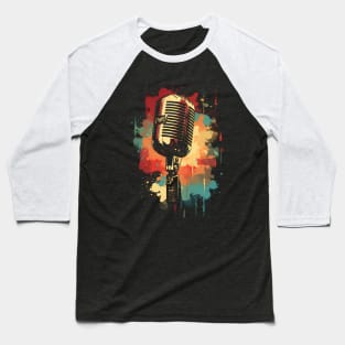 Microphone Classic Color Splash Baseball T-Shirt